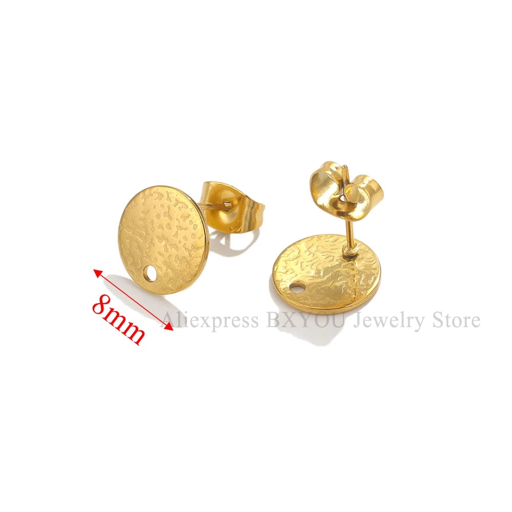 Lot De 10 Boucles D'oreilles Rondes En Acier Inoxydable Plaqué - Neuf Avec étiquettes