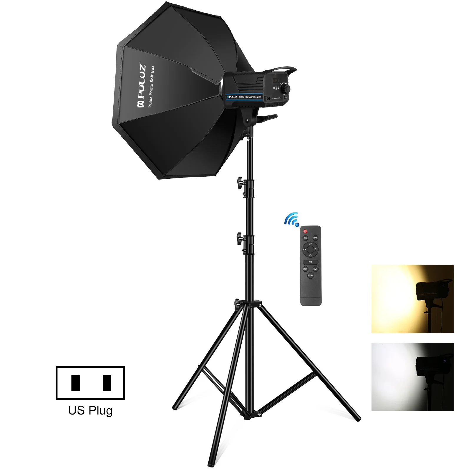150w Video Studio Constant Current Light Set, 3200K-5600K Studio Strobe Light Set with Softbox Reflector and 2.8m Tripod
