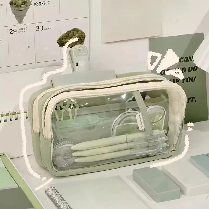 대용량 연필 가방, 간단한 다층 큰 문구 가방, 옥스포드 펜 케이스, 지퍼 연필 파우치 박스, 학생 학용품