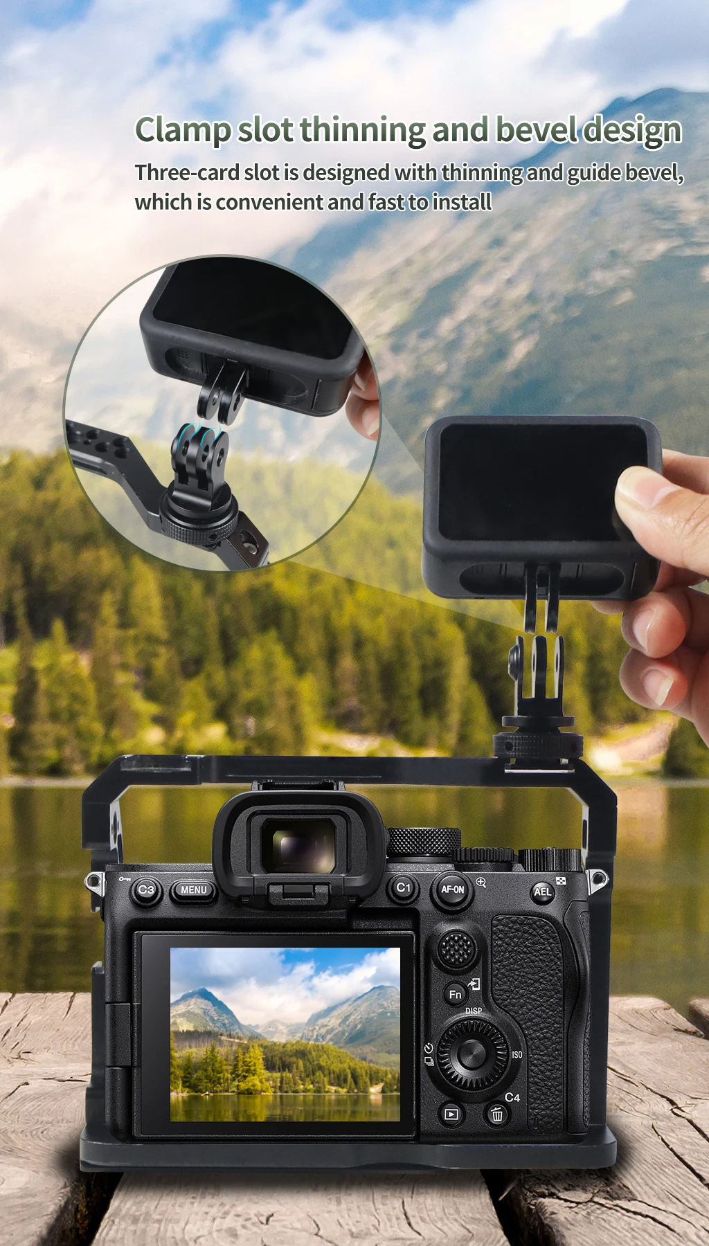 Description Picture 4 of item360 Swivel Cold Shoe Base Tripod Adapter Mount for GoPro 13 12 11 for DJI Osmo Action 4 3 Sports Camera Cage Monitor LED Bracket