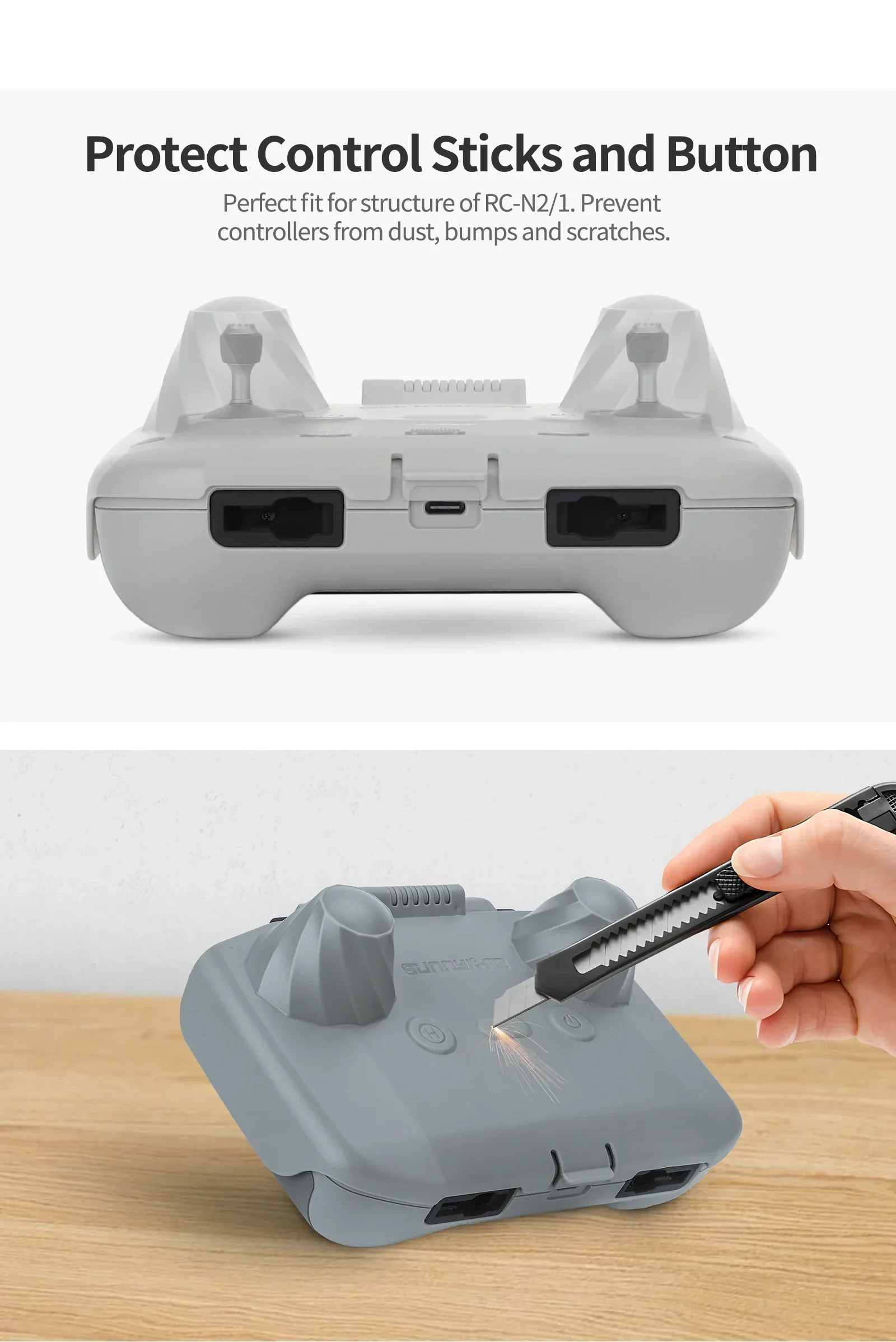 Protecteur contrôleur 2 en 1 DJI RC-N2/1/N3 - Housse et bâtons solaires