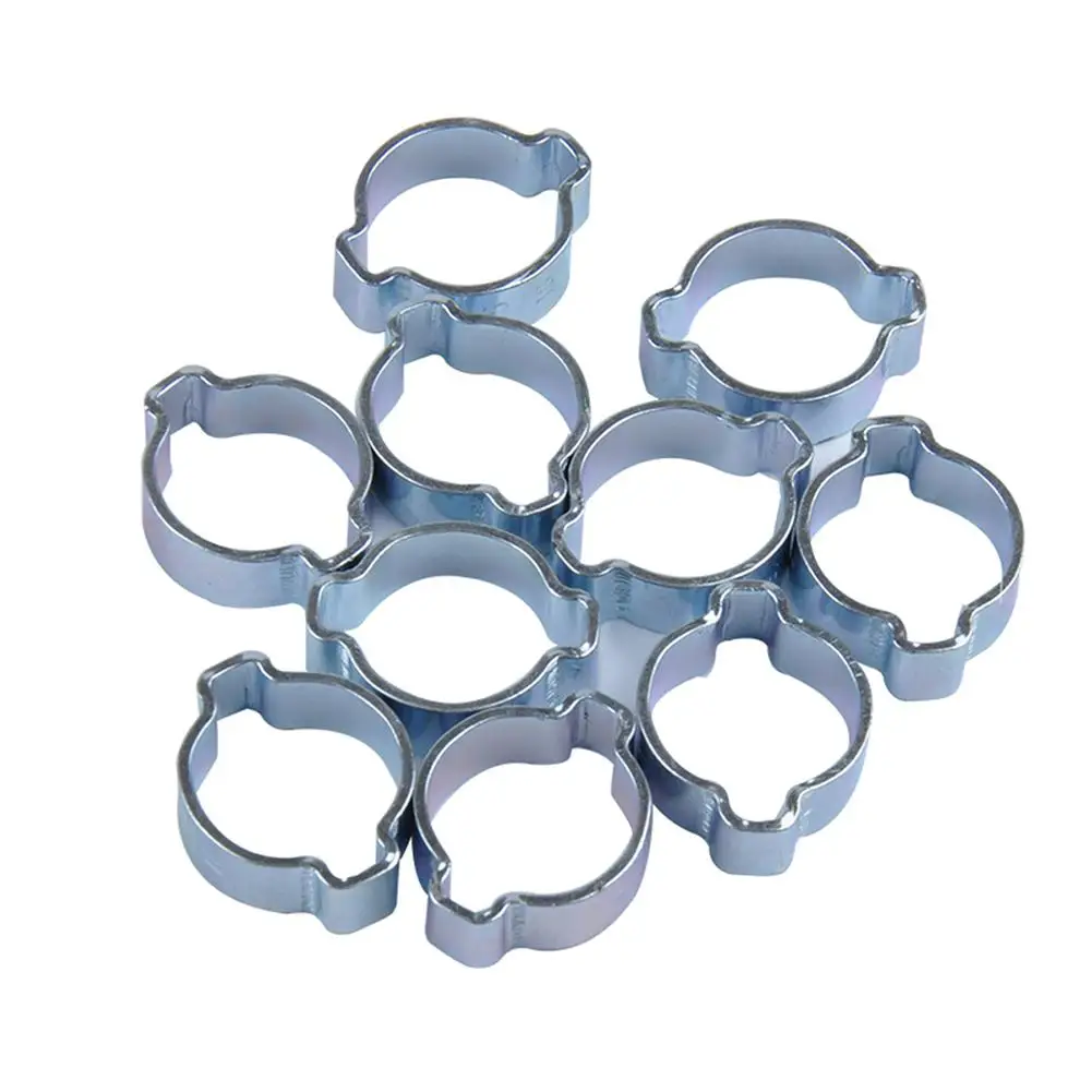 

10 pcs/set Double Ear Clamp Galvanized Convenient Fuel Pipe Hose Clamp 5-31mm