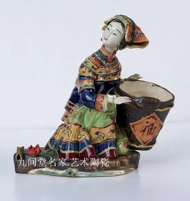 

Classic figures, ladies and Yi Folk Doll Ceramic gift model room girl Beauty figure Sculpture statue Home art decorations to