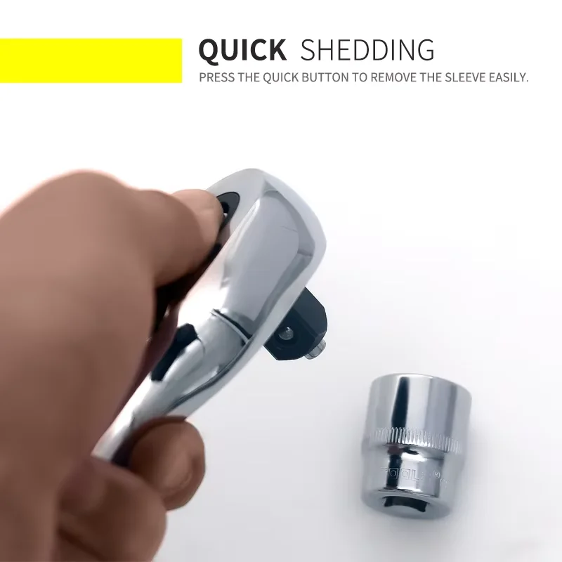72 zähne Ratsche Steckschlüssel mit Zink-legierung Schwanz 1Pcs 1/4 "3/8" 1/2 "Hohe qualität Reversible spanner Auto reparatur Werkzeuge – Detail 7