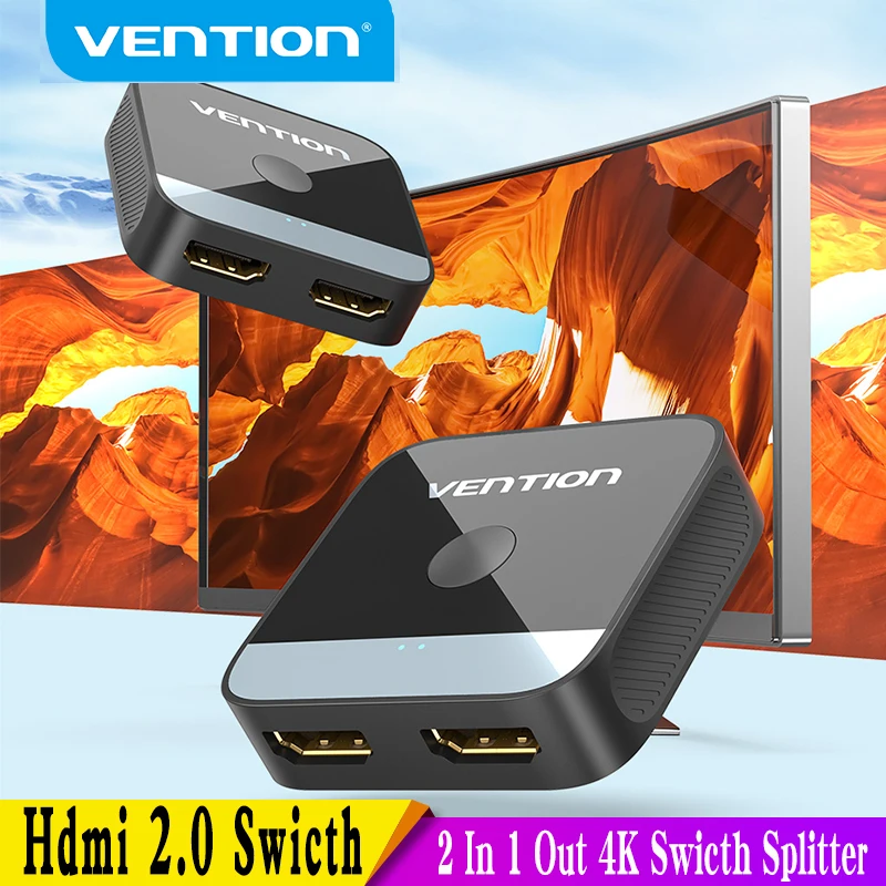 Vention Hdmi 2.0 Swicth 4K Hdmi Switcher 2 In 1 Out Per Xiaomi Mi Box Tv Box Ps5/4 Lettore Blu-Ray Fire Stick Roku Hdmi Splitter