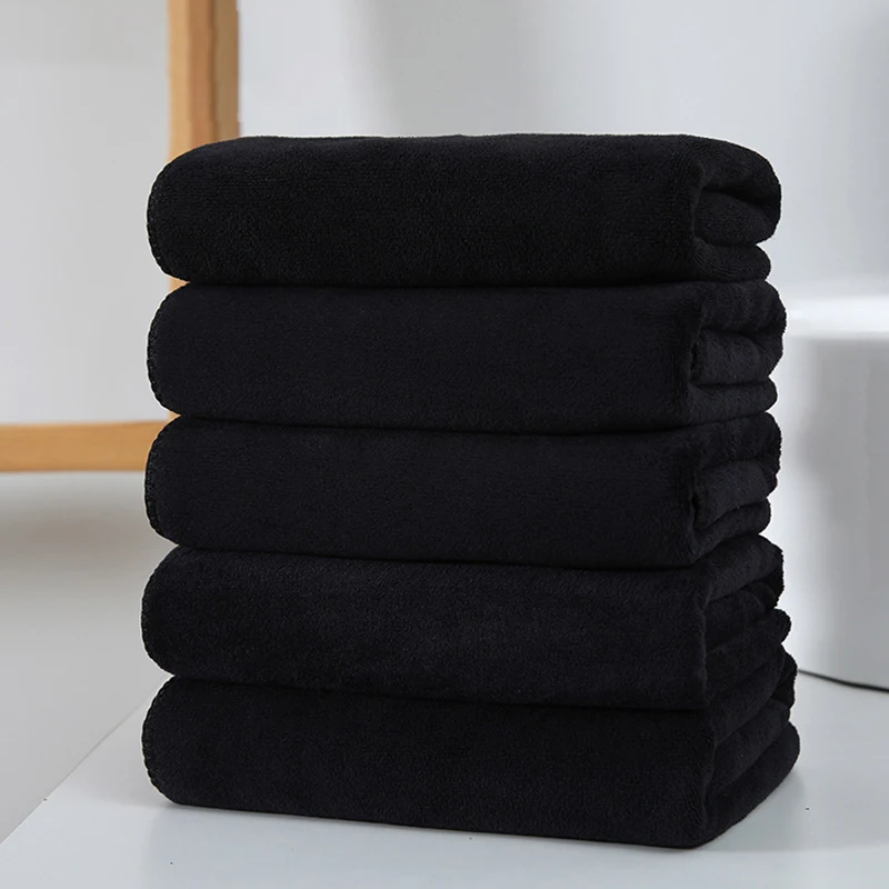 Microfiber Black Soft Strong Water Absorption Towels hotel beauty salon Spa Bath Hair Drying Towel home Kitchen cleaning Towe 5
