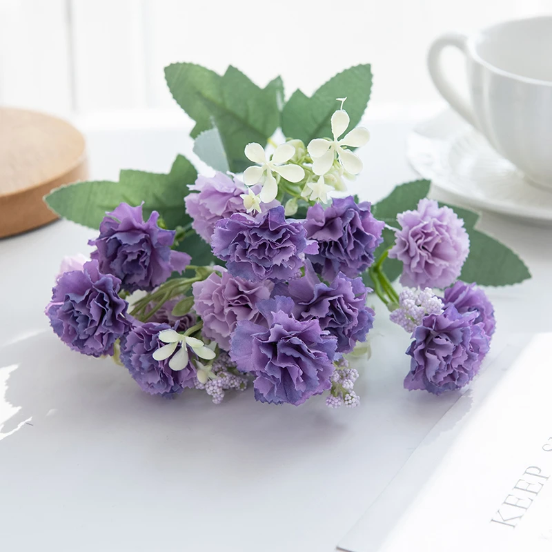 Künstliche Blume Nelke Kranz DIY Geschenk Hause Vase Tisch Party Hause Outdoor Garten Hochzeit Brautstrauß Auto Dekor Sammelalbum – Detail 12