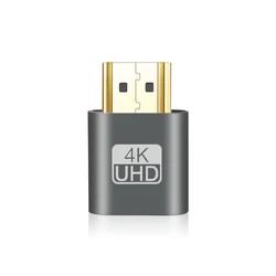 4K HDMI VGA Virtual Display Adapter - Headless Ghost Display Emulator with DDC EDID Dummy Plug. (Grey)