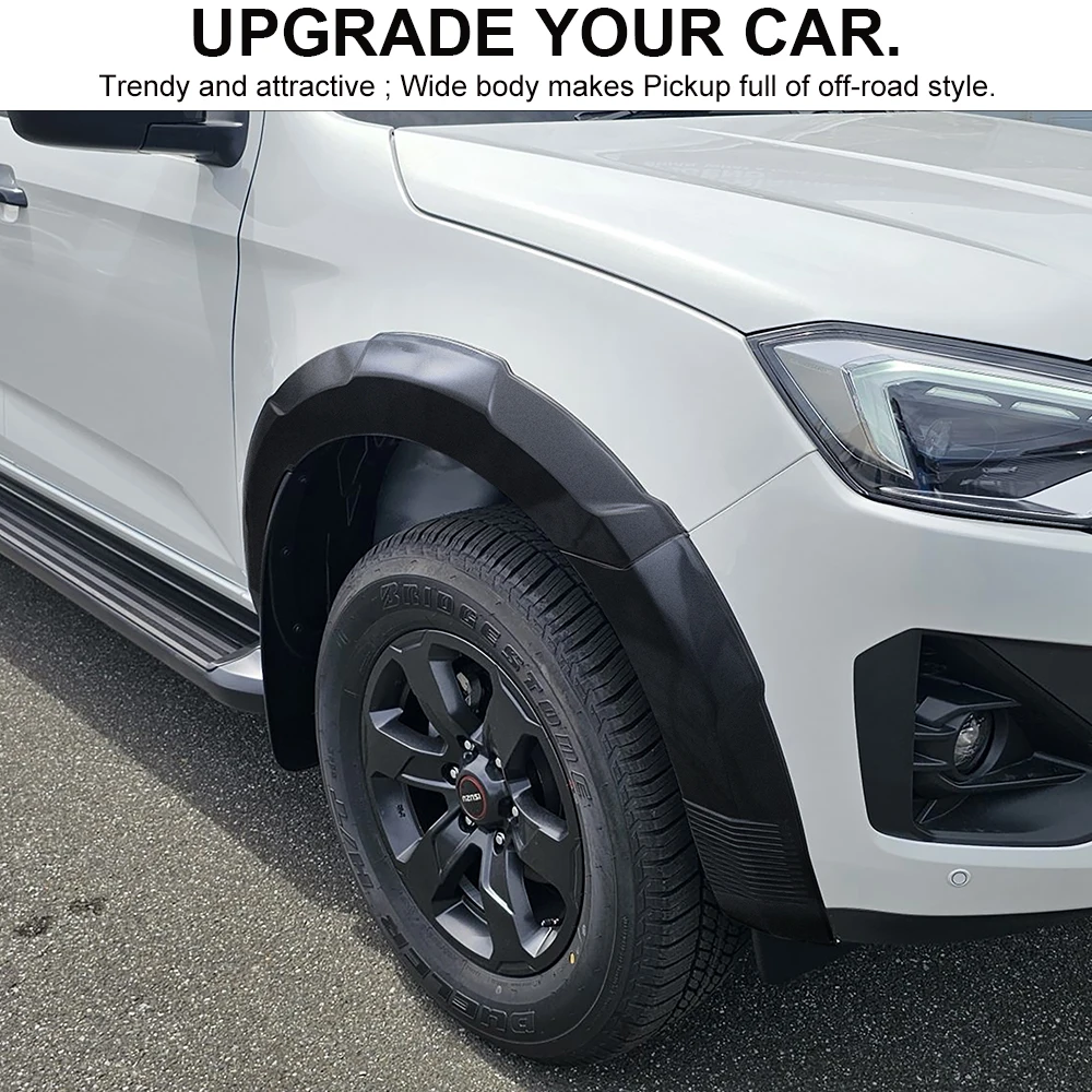 이즈즈 D-맥스 Dmax 2024 2025 2026용 OEM 펜더 플레어 휠 아치 머드가드 글로시 블랙 오프로드 더블캡 픽업 자동차 액세서리
