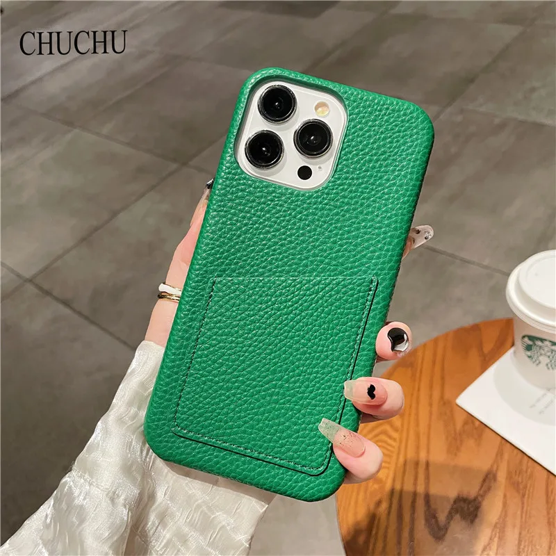 Luxury Lichee Pattern PU Leather Phone Case Cover