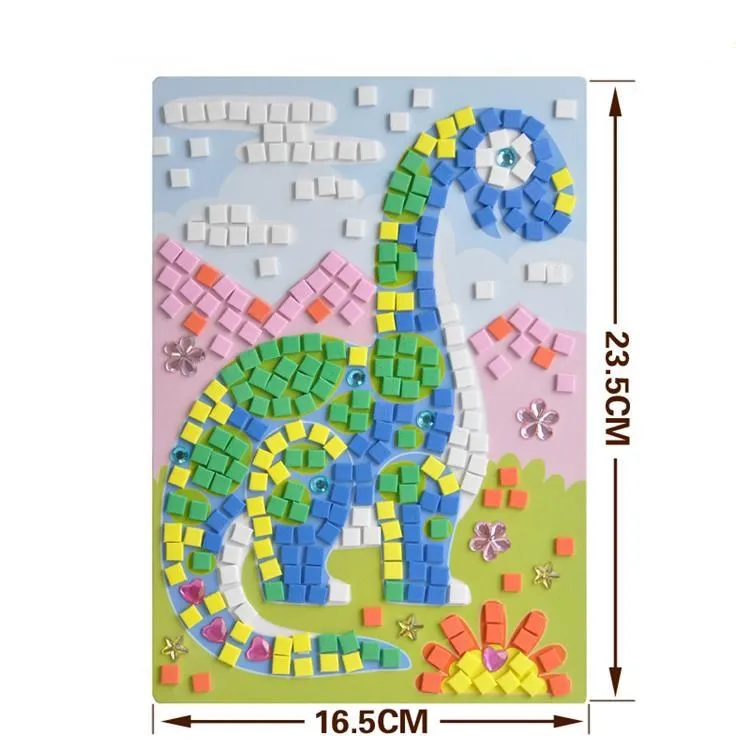 Mosaic Art Craft Kits for Kids - Green Dinosaur Creative Gift- Learn To  Mosaic