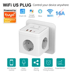 Smart Home EU Plug with USB Ports and Voice Control - EU Plug (EU Plug)