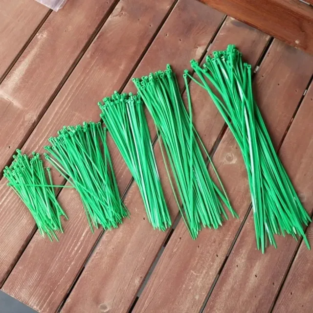 300/50PCS Plants Fixed Ties Multifunctional Green Nylon Cable Ties Self-locking Heavy Duty Fastening Ring Sealing Wraps Strap 4