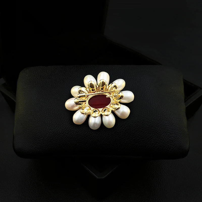 1875 ZY Luxury Handmade Baroque Pearl Brooch Elegant Retro Oval Corsage New Chinese Style Neckline Pin Accessories Women Jewelry