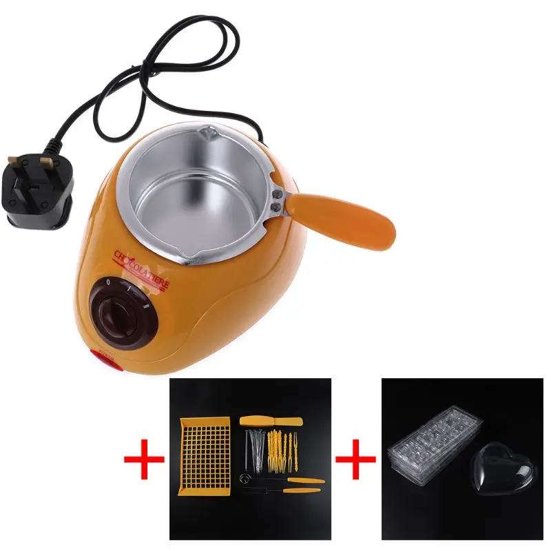 Electric Heating Chocolate Candy Melting Pot Fondue Fountain Machine Kitchen Bak