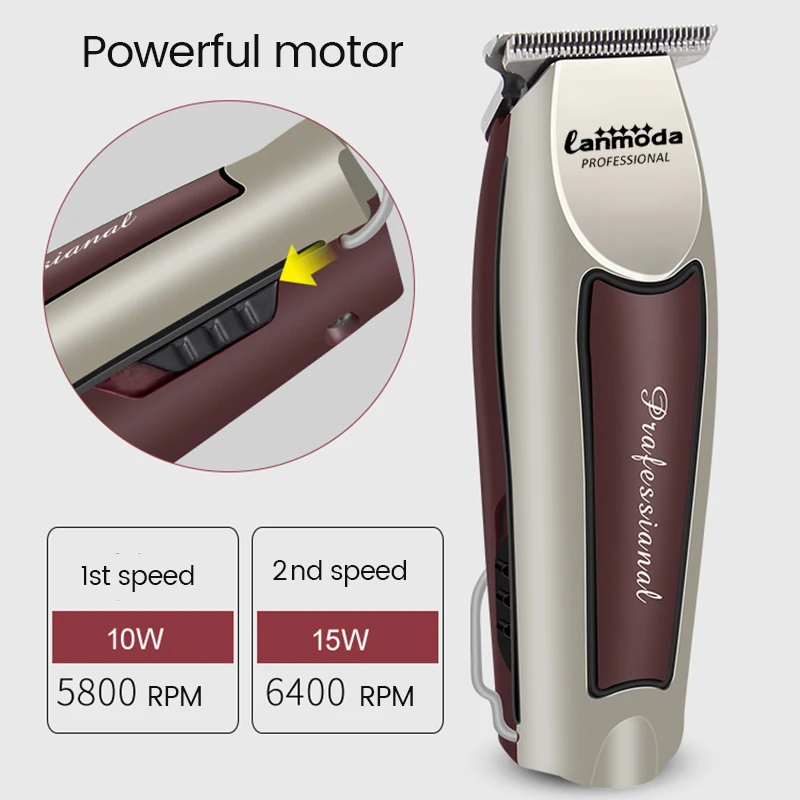 Bald Hair Clipper Professional Electric Barber Salon Detailer Trimmer for Man Rechargeable Cutter Machine Beard Shavers Razors 3