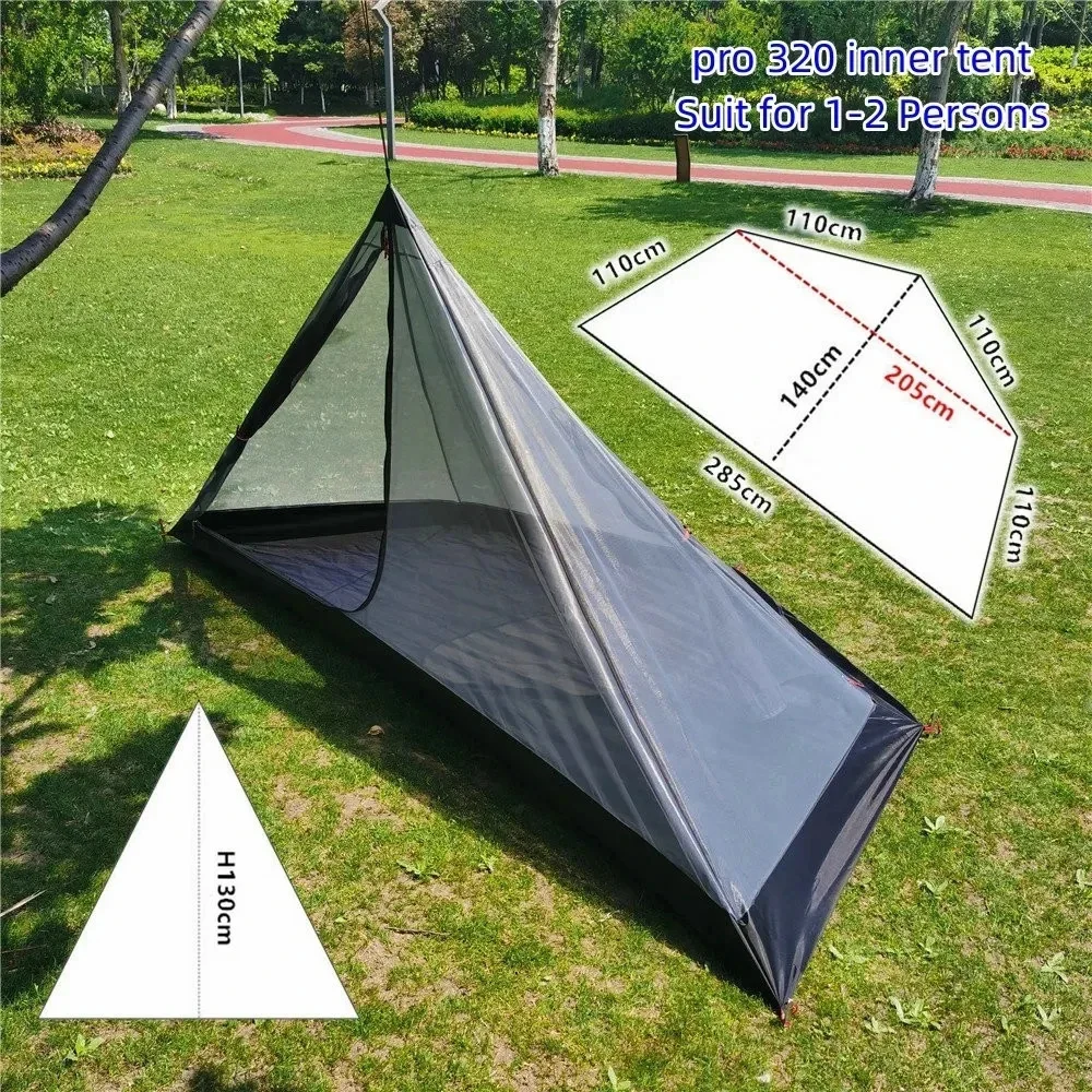 320/400 Pyramid Teepee Mest Tent Ultralight Outdoor Mosquito Net Pentagon Rodless Inner Tent For Camping Backpacking Hiking camping tent portable tent