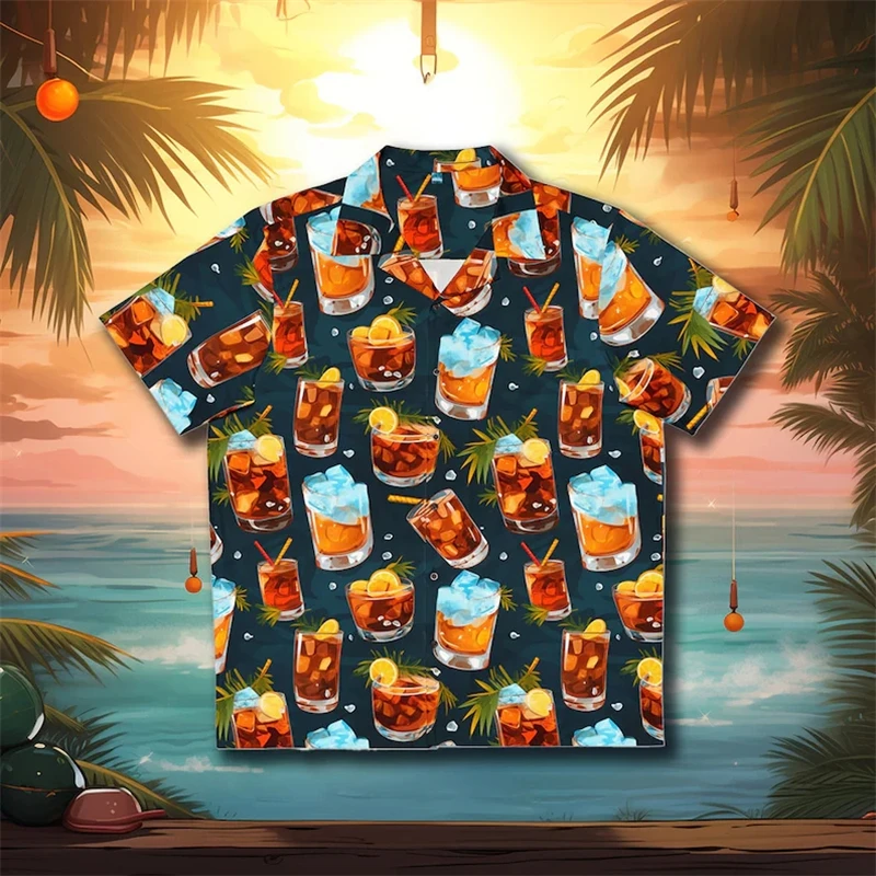 thumbnail image 1 of Camisa hawaiana divertida para hombre, sudadera playera con estampado de gato y música en 3D, camisa de manga corta de diseñador callejero, ropa para hombre de alta calidad, 1 of 5