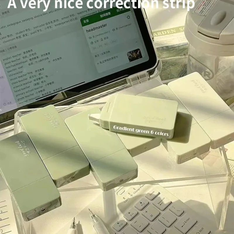 Correction Tape 1 Pack Of 6 Correction Tape Gradients Macaron Color Portable Mute Trackless Square Shape Easy To Use For School Office Home