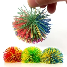 

2.5inch Monkey Stringy Ball Rubber Elastic Colorful Fidget Strings Ball Kids Sensory Toy Anti Stress Rainbow Pom Stress Toys
