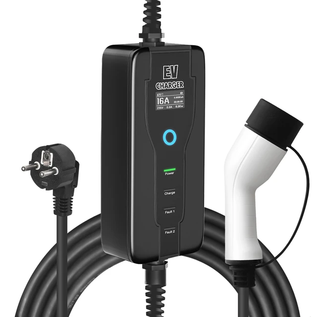 Type 2 Ev Charger Level 2 16 Amp Portable Electric Vehicle Charger