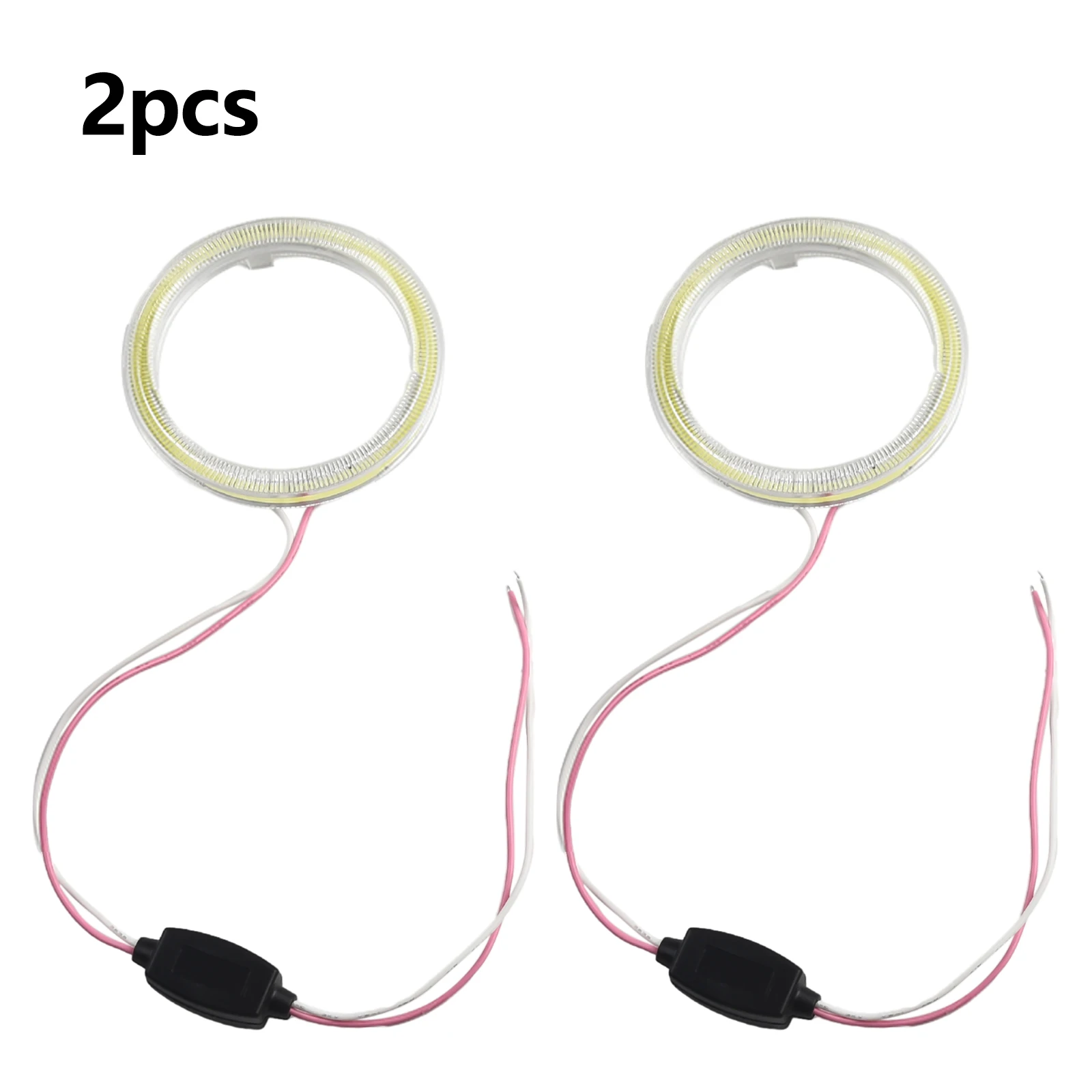 

2 PCS Car Angel Eyes LED Bulb DRL COB 12V/24V 7000K White Circle Daytime Running Light Styling Headlight Fog Lamp