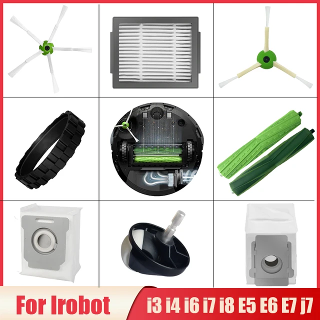 For Irobot Roomba Accesorios Vacuum Cleaner Replacement Parts Hepa Filter  Dust Bag Main Side Brush Roomba i7 j7 i6 i8 i3 E5 E7 - AliExpress