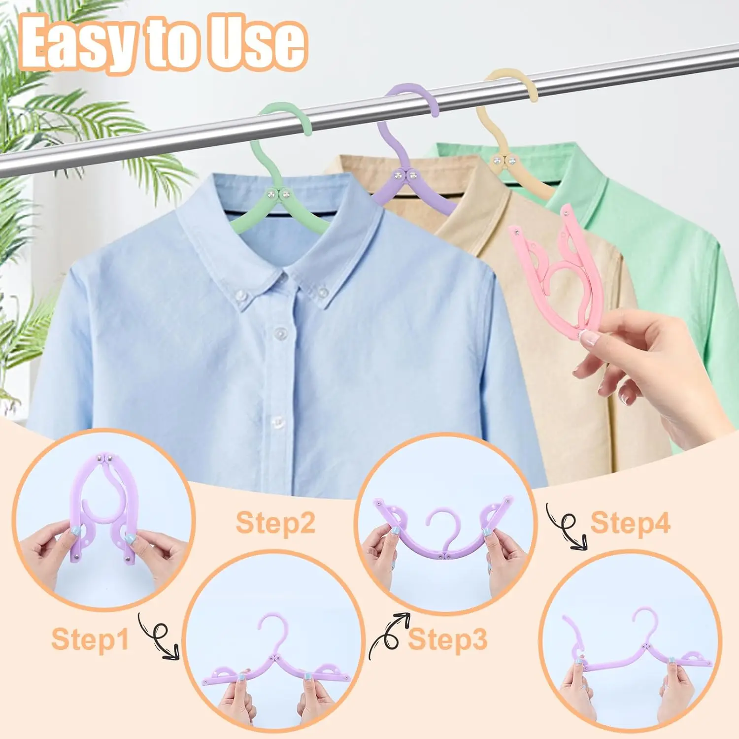 Clothes Hangers 10Pcs Plastic Folding Clothes Hangers Mixed Color Portable Travel Hangers Household Multifunctiona Hanger Clothes Drying Racks