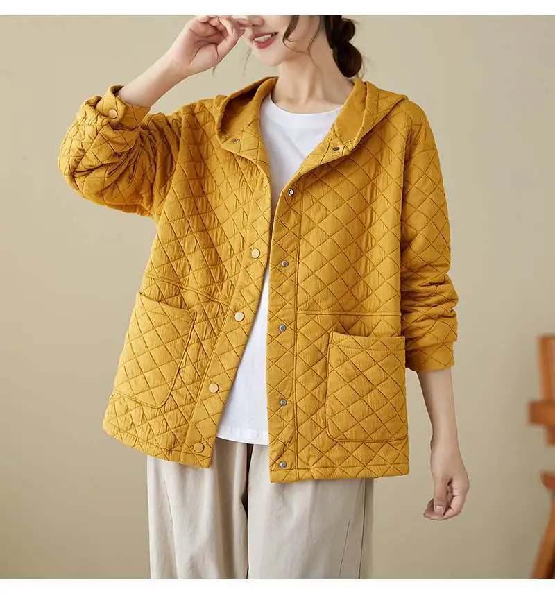 Johnature Casual Splicing Long Sleeves Pocket Baseball Uniforms 2025 Autumn And Winter Woman New Korean Loose Cotton Clothing
