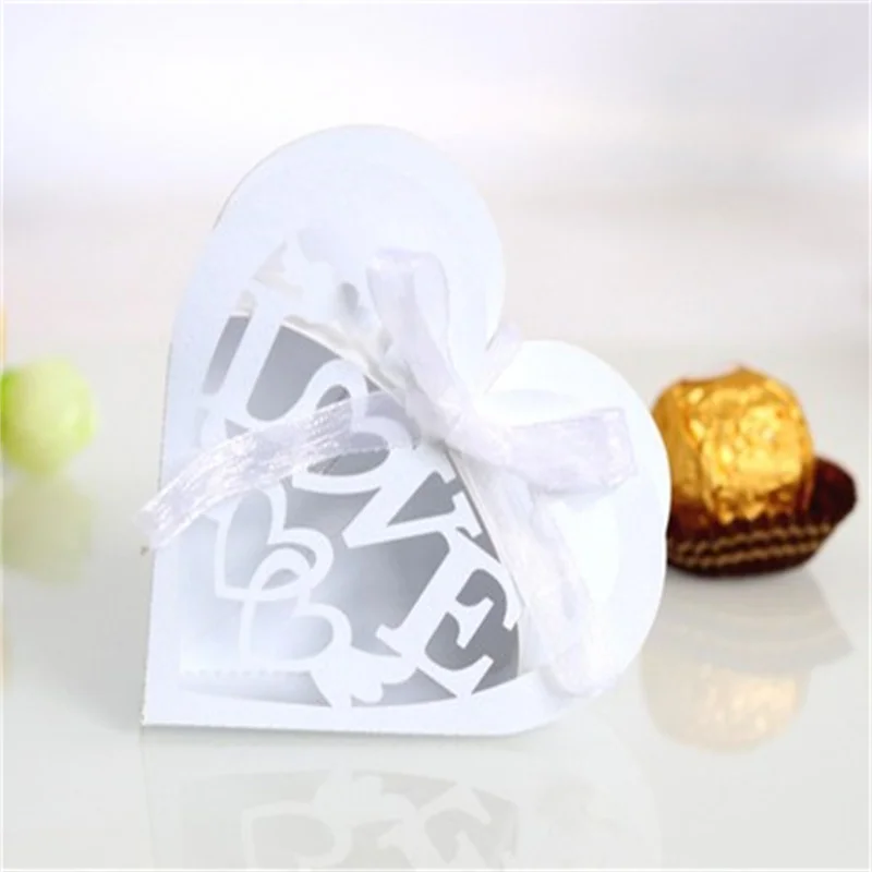 25/50/100pcs Heart Shaped Candy Boxes with Love Cutouts, Valentine’s Day Favor Packagin... - SKU HSCB1023 - UGI Packaging