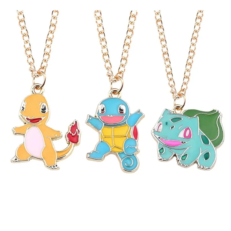 

Pokemon Pendant Necklaces for Women Men Cartoon Anime Pikachu Charmander Bulbasaur Fashion Design Korean Best Friend Jewelry