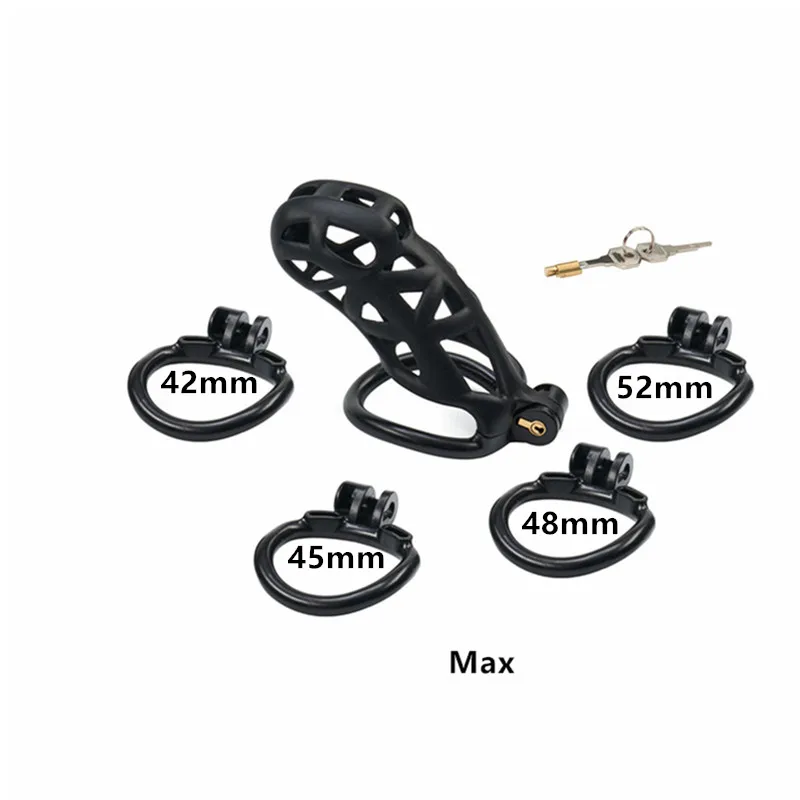 Penis Chastity Cage Chastity Lock Sex Toy Chastity Cage Accessory Resin Male Chastity Device Cobra Cock Cage With 4 Rings Lock