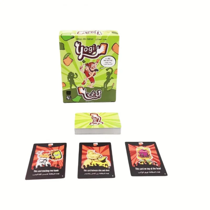가족 파티 게임용 재미있는 보드 카드 게임 종이 장난감, 아랍어 게임 요가 카드 게임, 요가 움직임 모방 카드 게임
