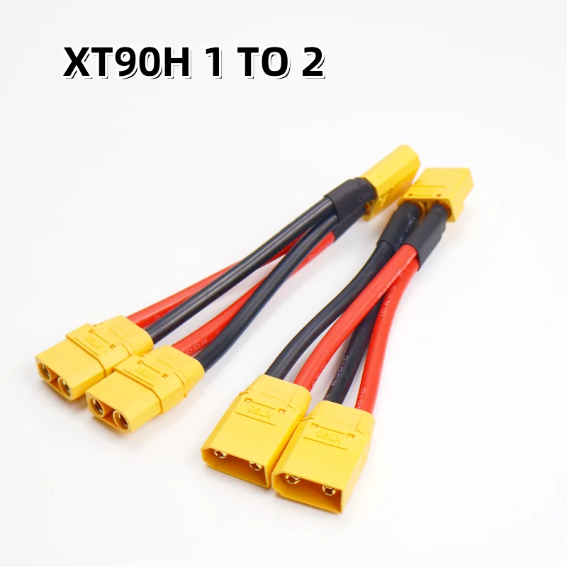 XT90H Parallel-Batteriestecker 10AWG Stecker/Buchse 1 zu 2 Kabel Doppelverlängerung 10CM Silikonkabel für RC-Batterie Motor