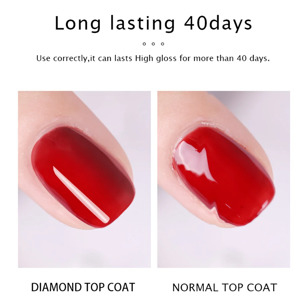 Vendeeni 15ml Diamond Top Coat For Gel Nail Polish Reinforce Long Lasting UV Soak Off Gel Varnish High Light Nail Art Primer Gel 5