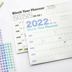 Papeterie pour planification des études, calendrier mural 2022 jours avec autocollants, planificateur journalier et mensuel, fournitures d'apprentissage, 365 