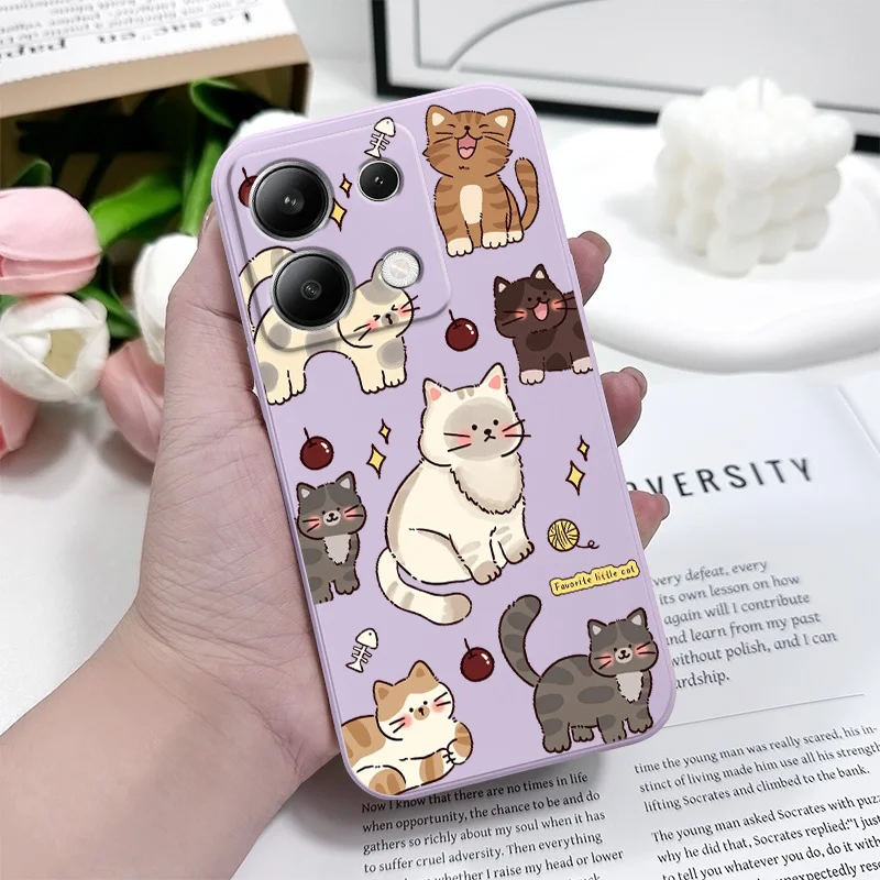Adorable Cat Liquid Silicone Phone Case Cover