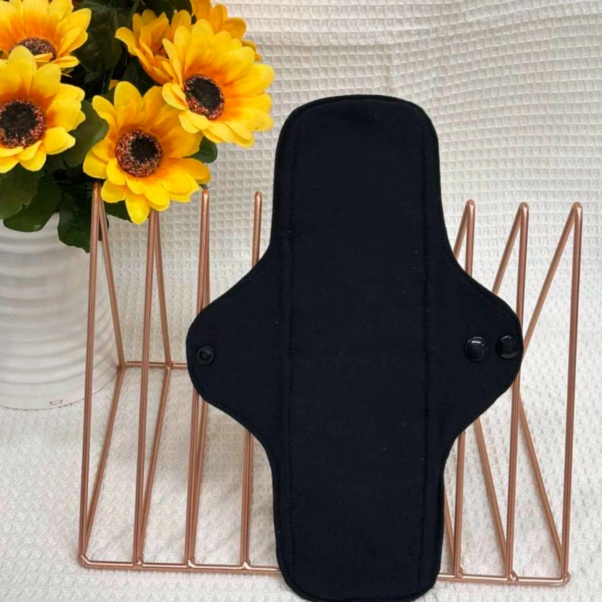 Set of 3 Black Pure Cotton Reusable Waterproof Menstrual Pads