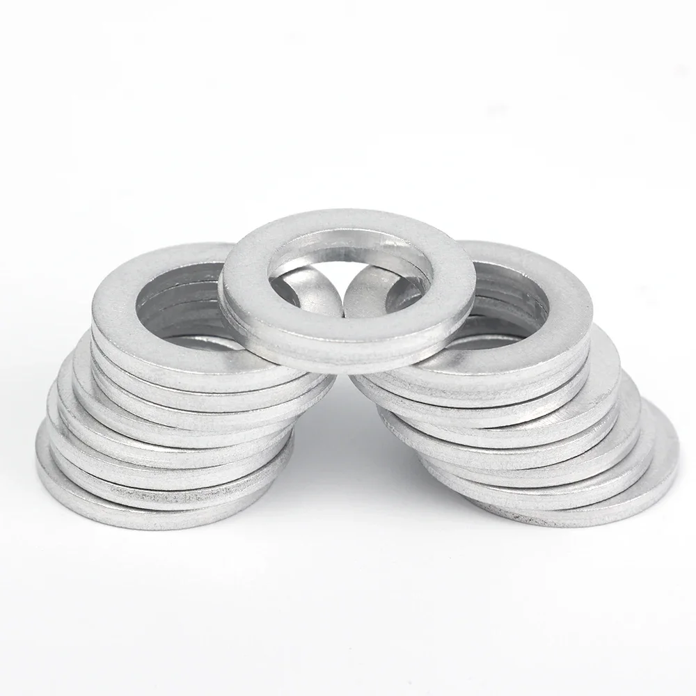 10-100pcs M14 Car Sealing Gasket Aluminum Screw Washer oil drain plug gasket oil drain plug seal washer sealing washers Auto Engine Bottom Oil Drain Screw Sealing Gasket Accessories for Honda