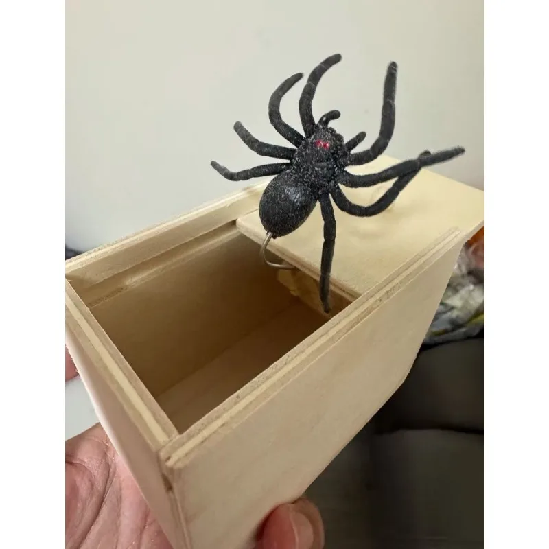 Halloween Prank Scare Box - Wooden Trick Spider Decoration