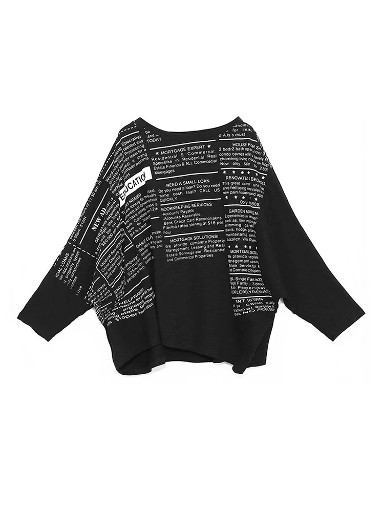 XITAO Spliced Black Trench For Women Tide Long Print Streetwear