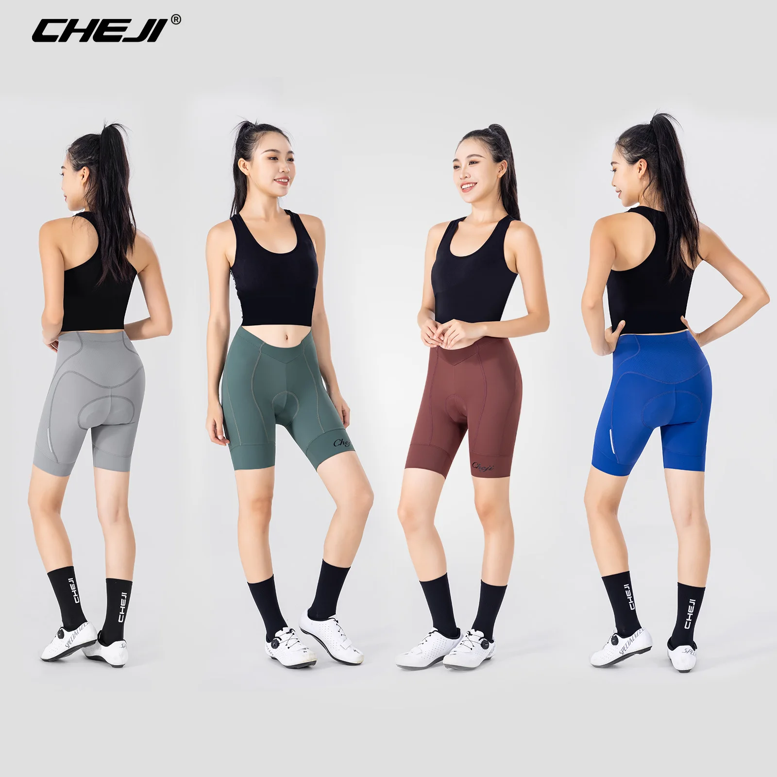 CHEJI New Women Cycling Shorts Equipment Running Sports Biker Bicycle Shorts Women Bicicleta Pants Quick Dry Spandex cycling shorts