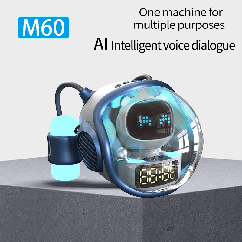 Astronaut Spaceship Wireless Bluetooth Speaker AI Interactive With RGB Light Alarm Clock Night Light Creative Gifts wireless bluetooth speaker