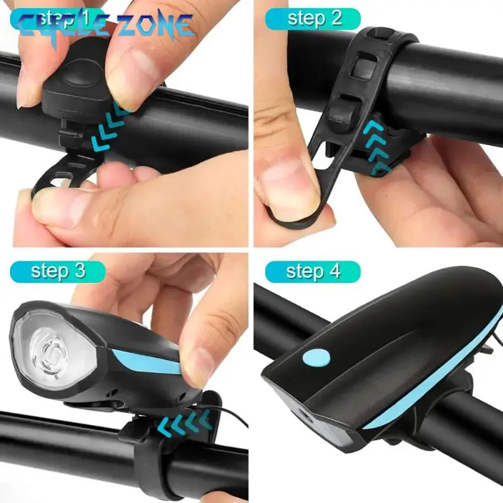 Rechargeable Bicycle Headlight Horn 2