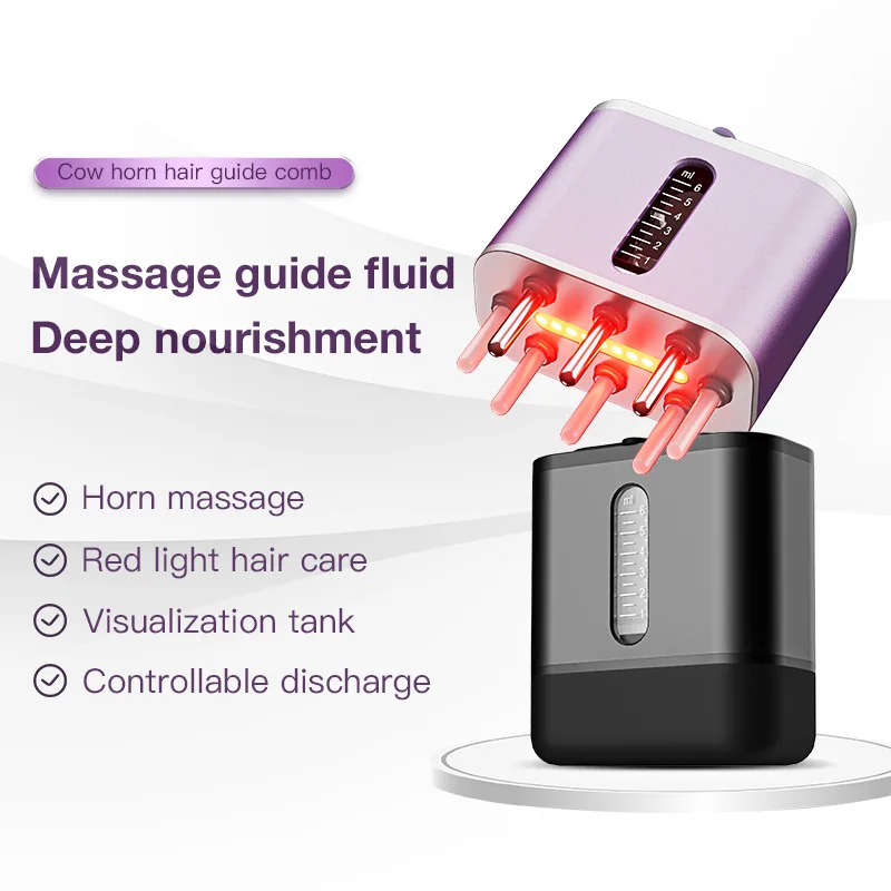 

Amuliss 2 In 1 Scalp Applicator Liquid Guide Comb Hair Growth Red Light Therapy Electric Scalp Massage Hair Oil Applicator Brush
