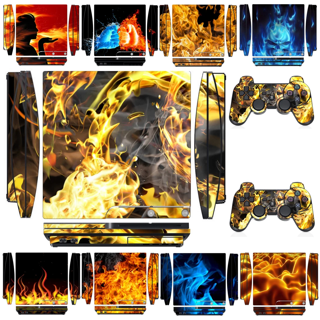 Fire 1552 Vinyl Skin Sticker Protector Per Sony Ps3 Slim Playstation 3 Slim E 2 Adesivi Per Pelli Controller