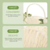 Wedding Ceremony Decoration Flower Girl Basket Rustic with Handle Petal Handheld Small Bowknot Fabric Stunning 2