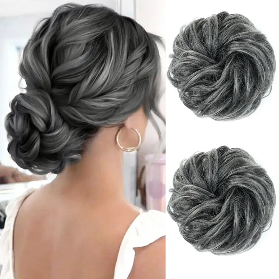 합성 헤어 번 시뇽 익스텐션 메시 컬리 탄성 헤어피스 도넛 업두 헤어피스 여성..