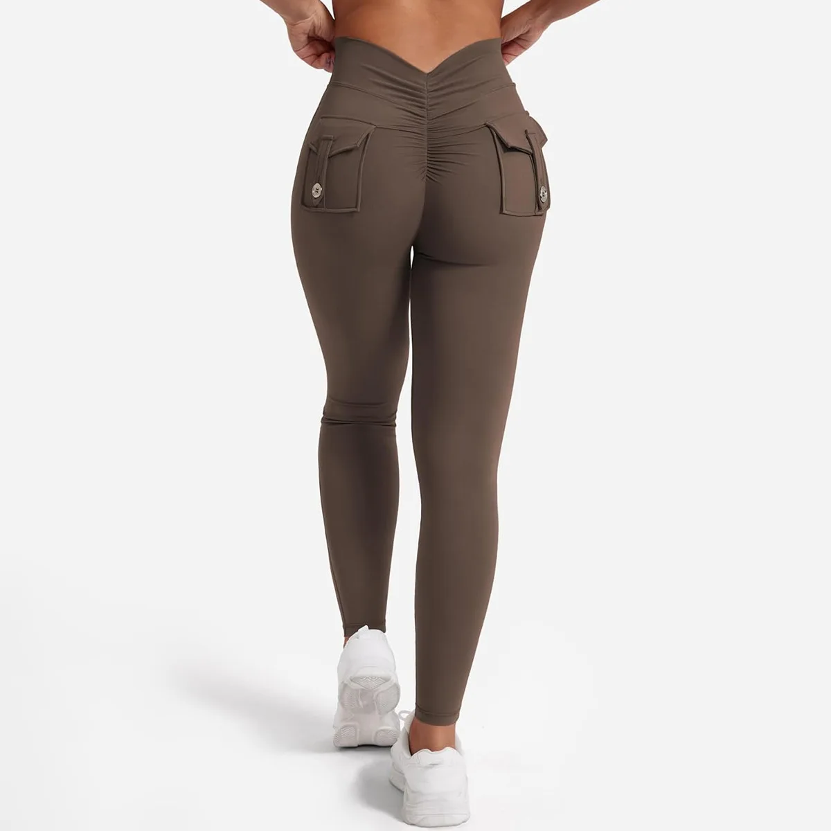 Soft Women Sports Leggings Pockets Gym Sexy High Waist Workout Push up Booty Scrunch Biker Pants Fitness Cycling Tights sports leggings yoga pants