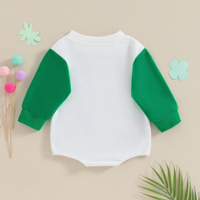 

Infant Baby Boy Girl St Patricks Day Outfits Long Sleeve Sweatshirt Romper Bodysuit Lucky Shamrocks Green Clothes